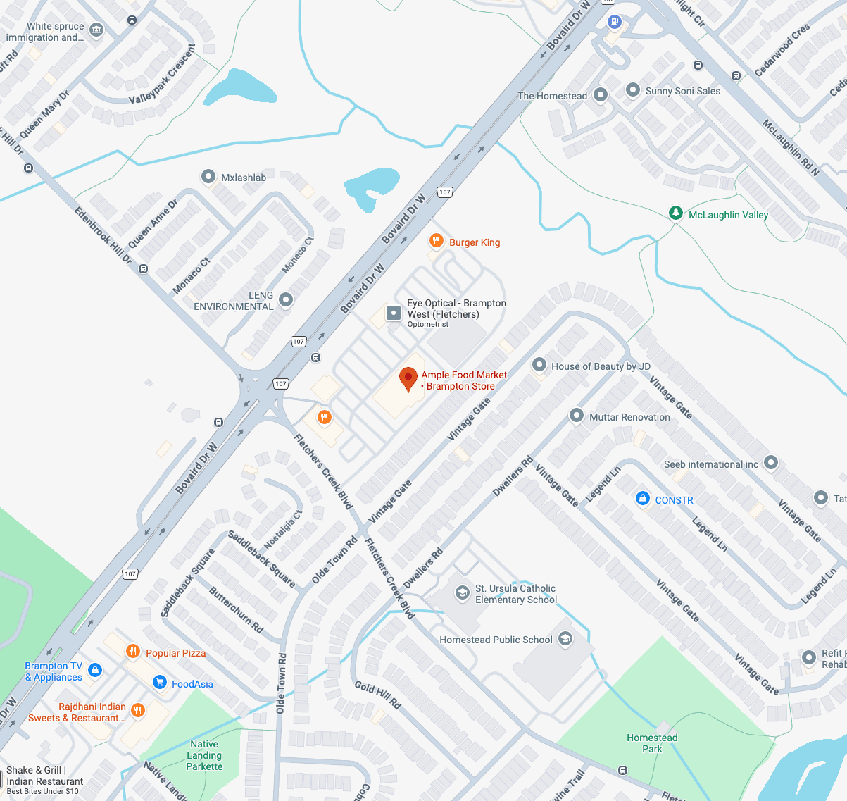 Brampton Store location map